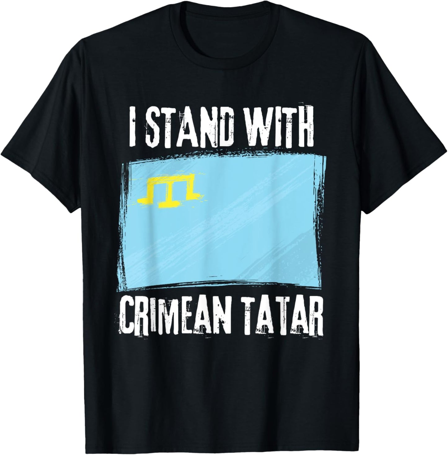I Stand With Crimean Tatar Flag Crimean Tatars Flag T-Shirt - T-Shirt | Black
