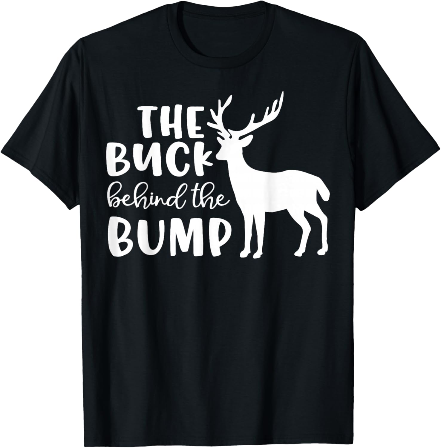 Oh Deer My Buck Behind The Bump T-Shirt - T-Shirt | Black