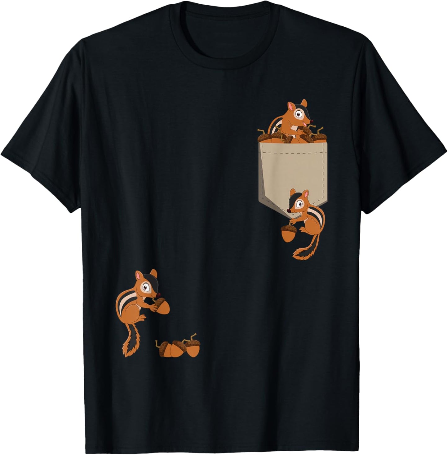 Cute Climbing Squirrels - Rodent Squirrel Lover Animal T-Shirt - T-Shirt | Black