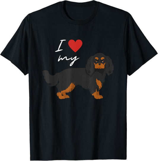 I Love My Black & Tan Cavalier King Charles Spaniel Lover T-Shirt - T-Shirt | Black