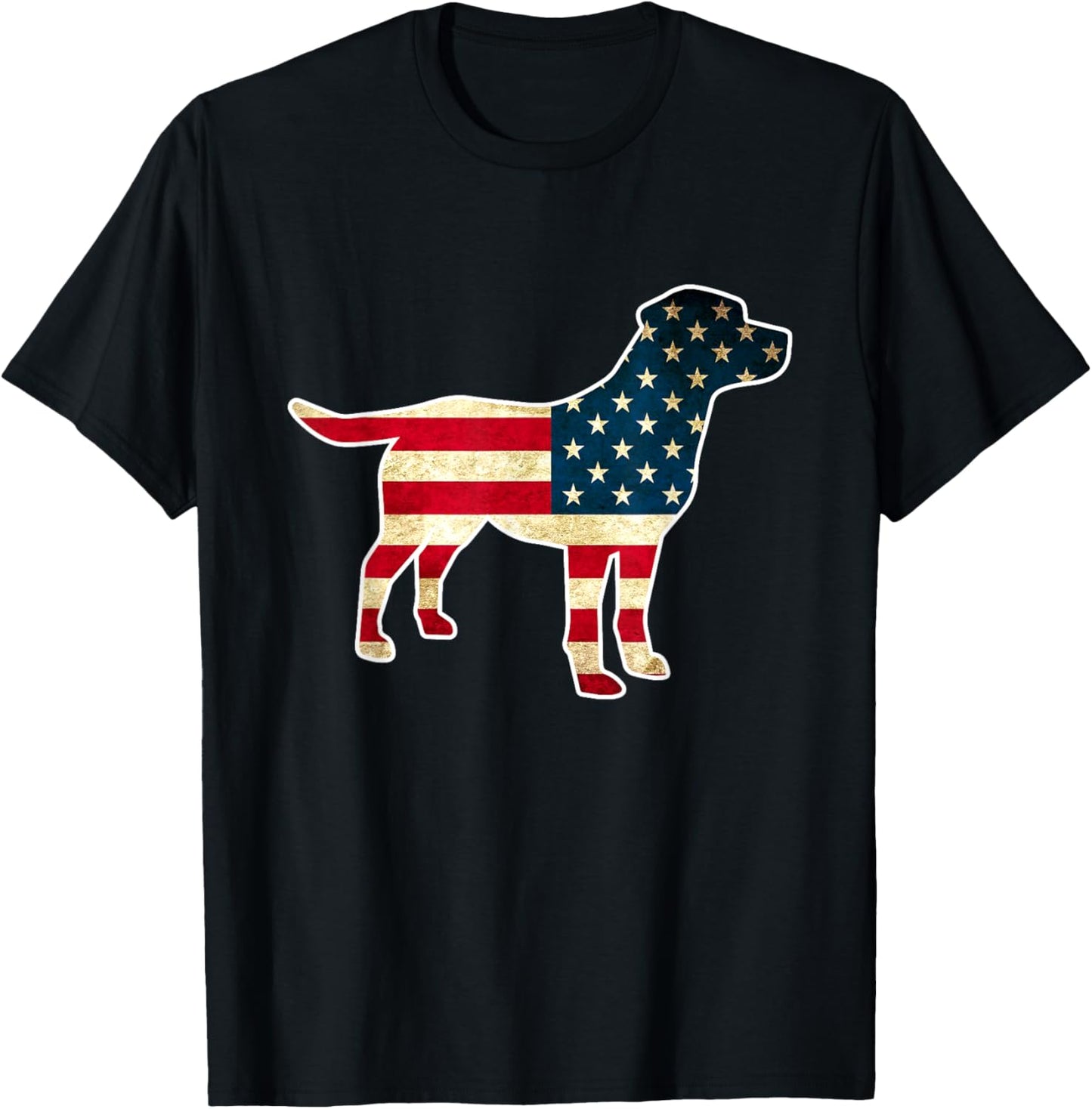 Patriotic 4th of July Labrador Dog American Flag T-Shirt - T-Shirt | Black