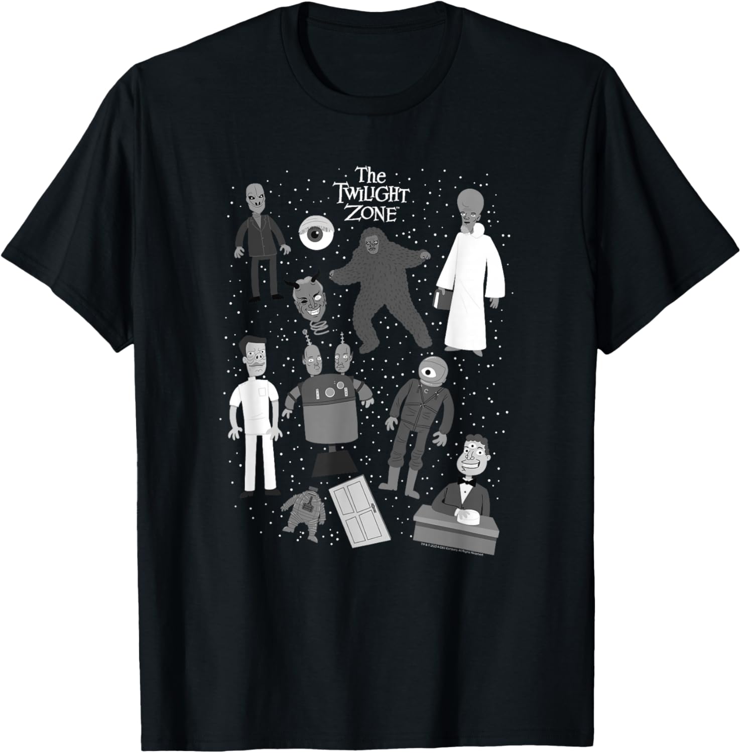 The Twilight Zone Classic Monsters Group Poster T-Shirt - T-Shirt | Black