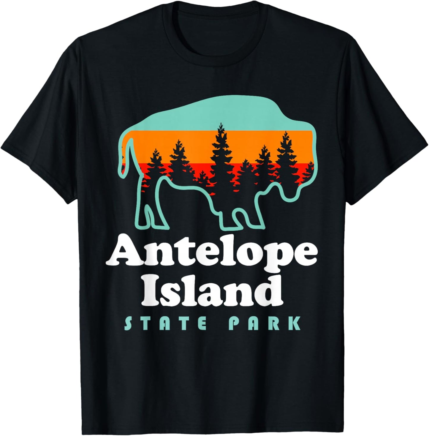 Antelope Island State Park Bison Great Salt Lake Utah T-Shirt - T-Shirt | Black