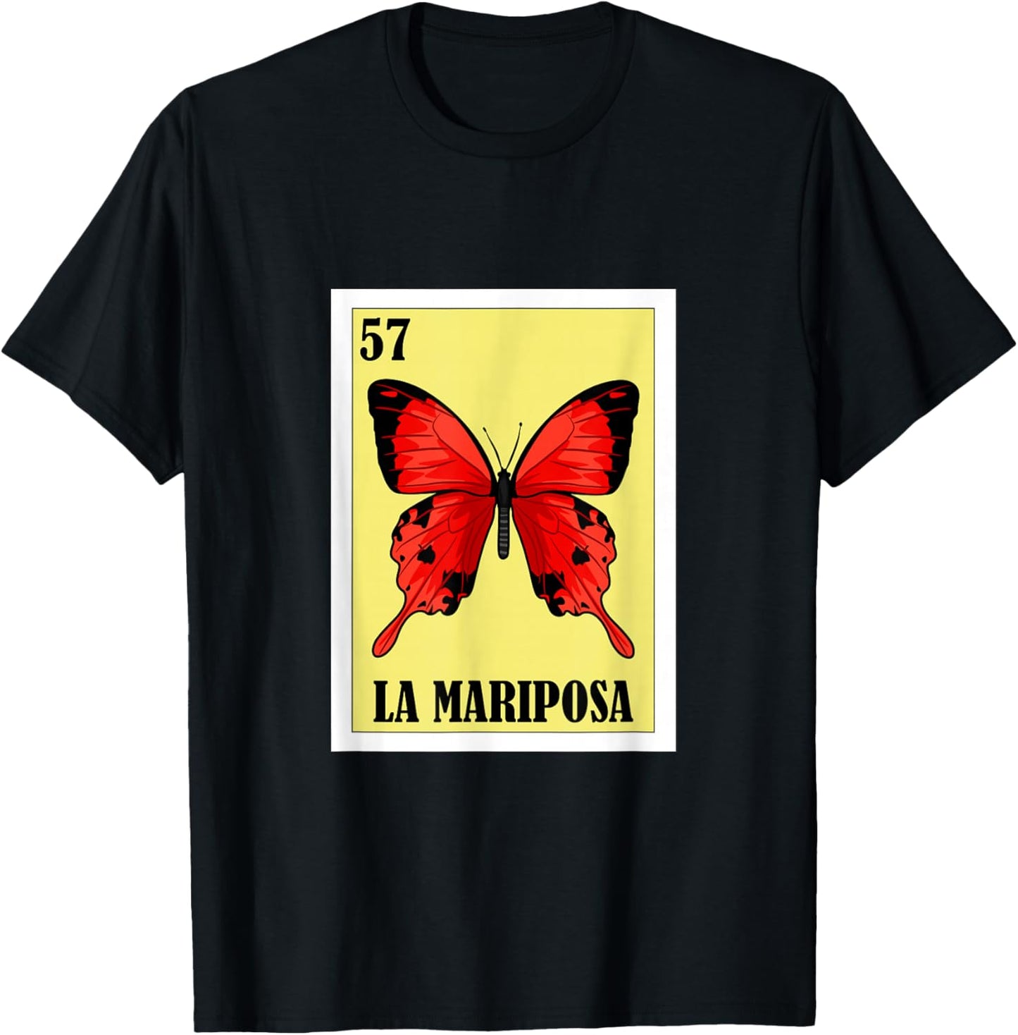 Funny Butterfly Mexican Design - La Mariposa T-Shirt - T-Shirt | Black