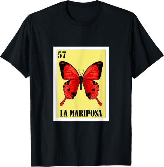 Funny Butterfly Mexican Design - La Mariposa T-Shirt - T-Shirt | Black