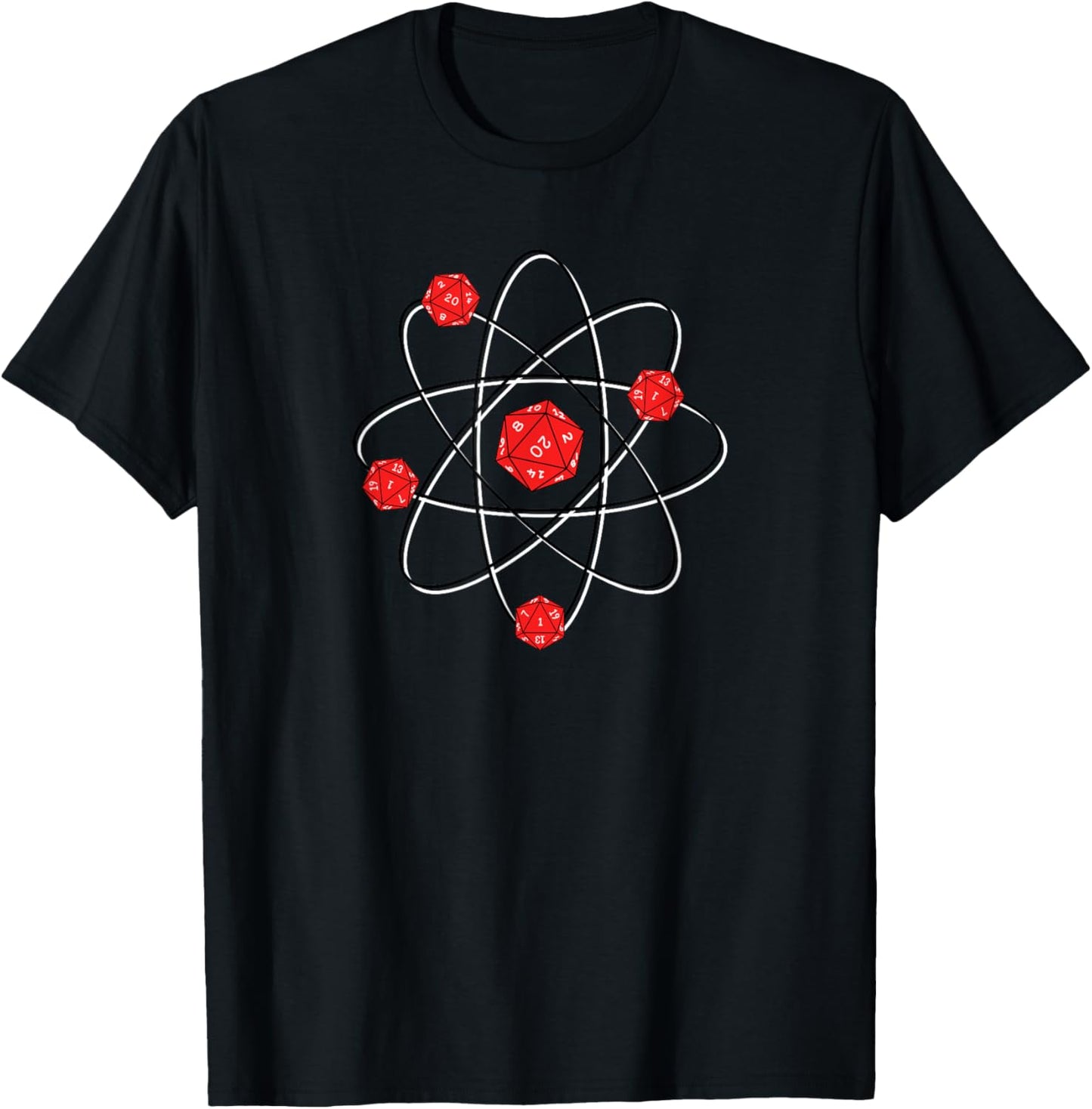 Dungeon Atoms Chemistry Physics Dice T-Shirt - T-Shirt | Black