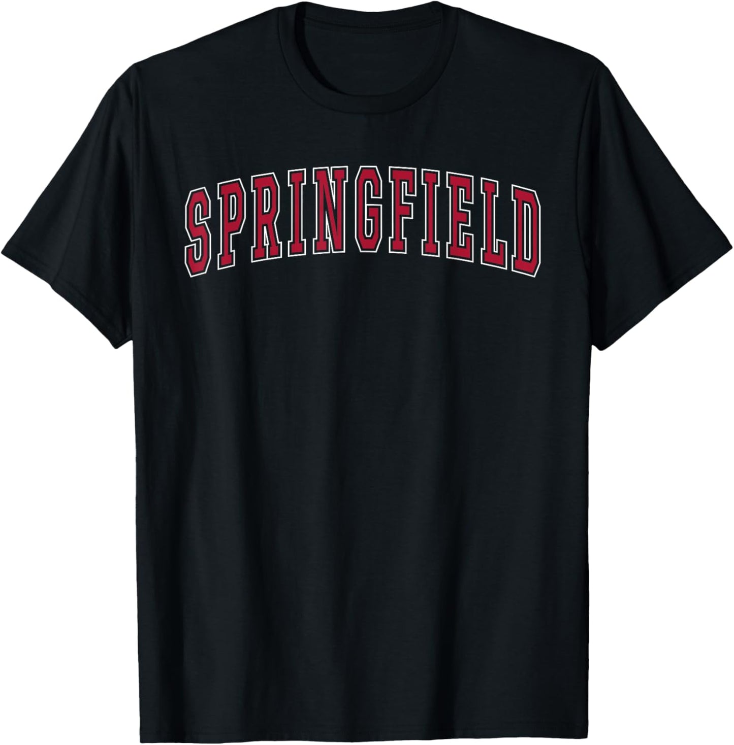 Springfield Massachusetts Souvenir Sport College Style Text T-Shirt - T-Shirt | Black