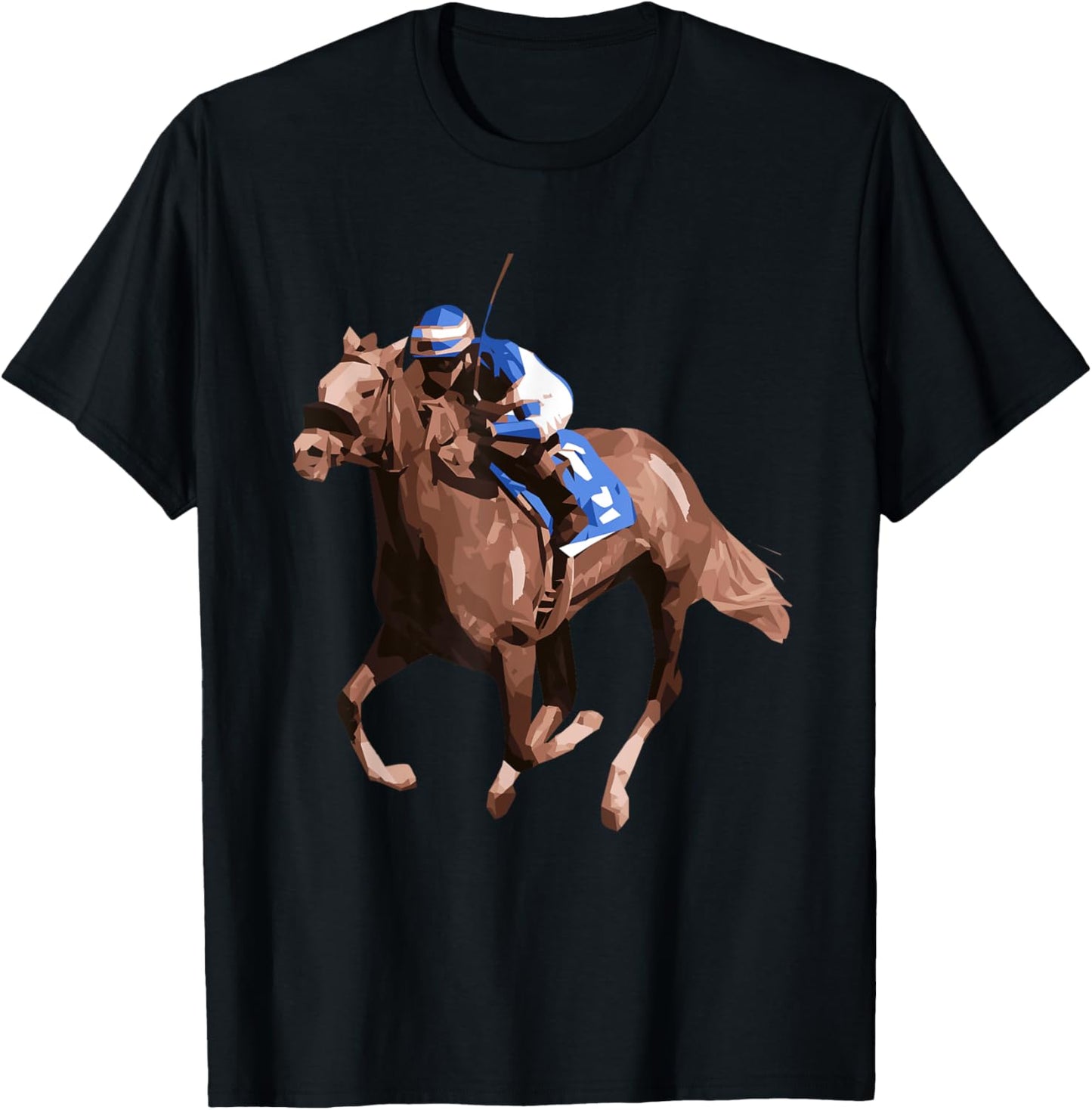 Horse Sport Racing Horse Jockey Riding T-Shirt - T-Shirt | Black