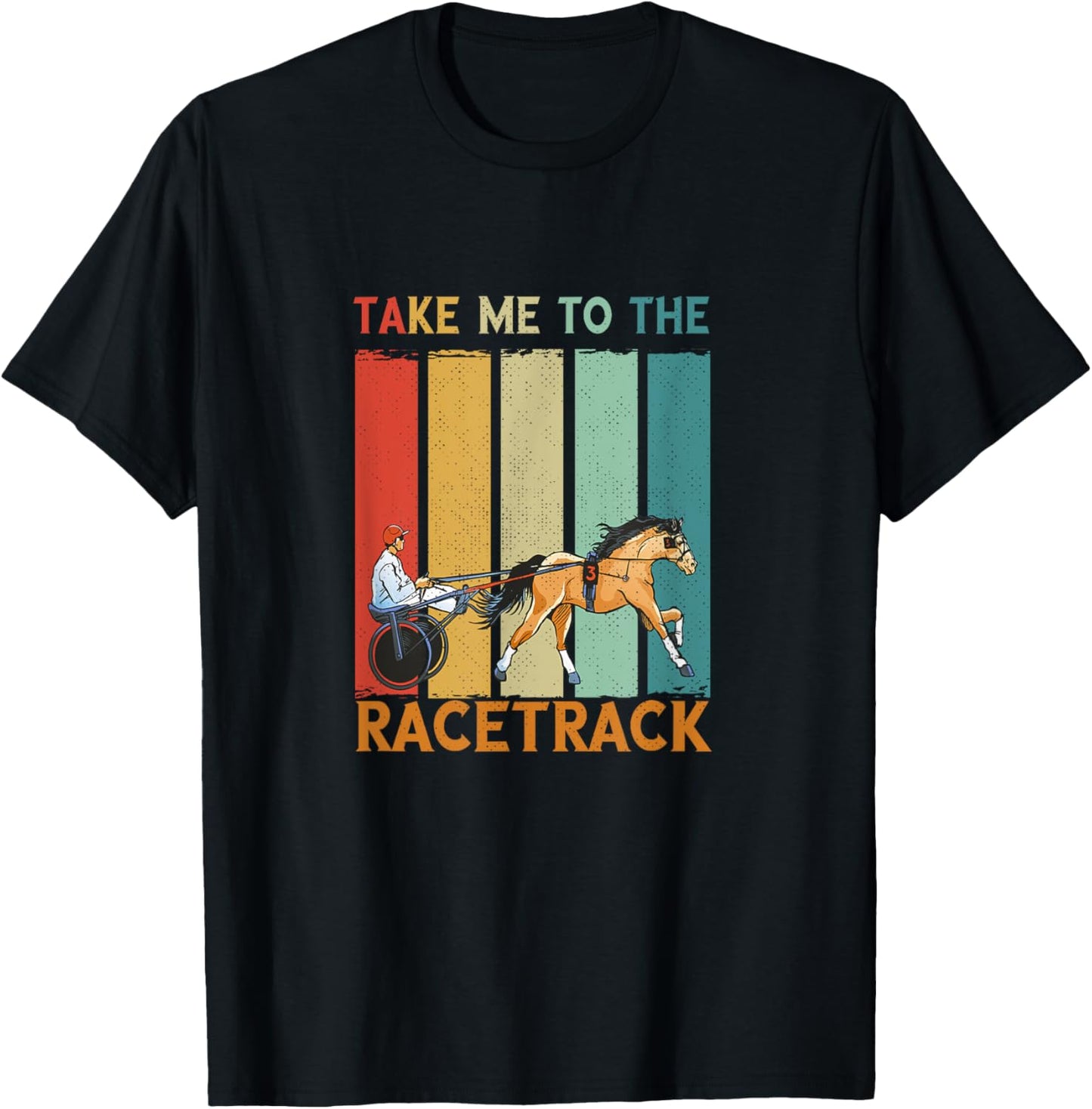 Retro Take Me To Track Trotter Equitation Harness Racing T-Shirt - T-Shirt | Black