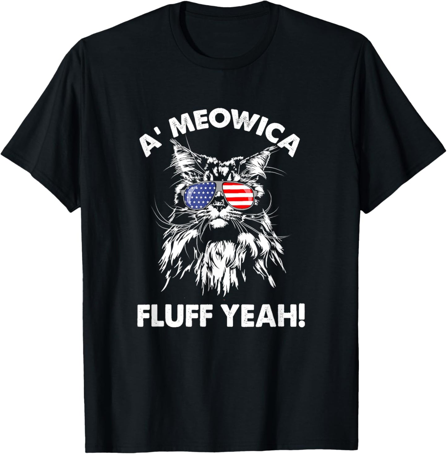 Maine Coon Cat Meowica Shirt Meowica fluff yeah Women T-Shirt - T-Shirt | Black