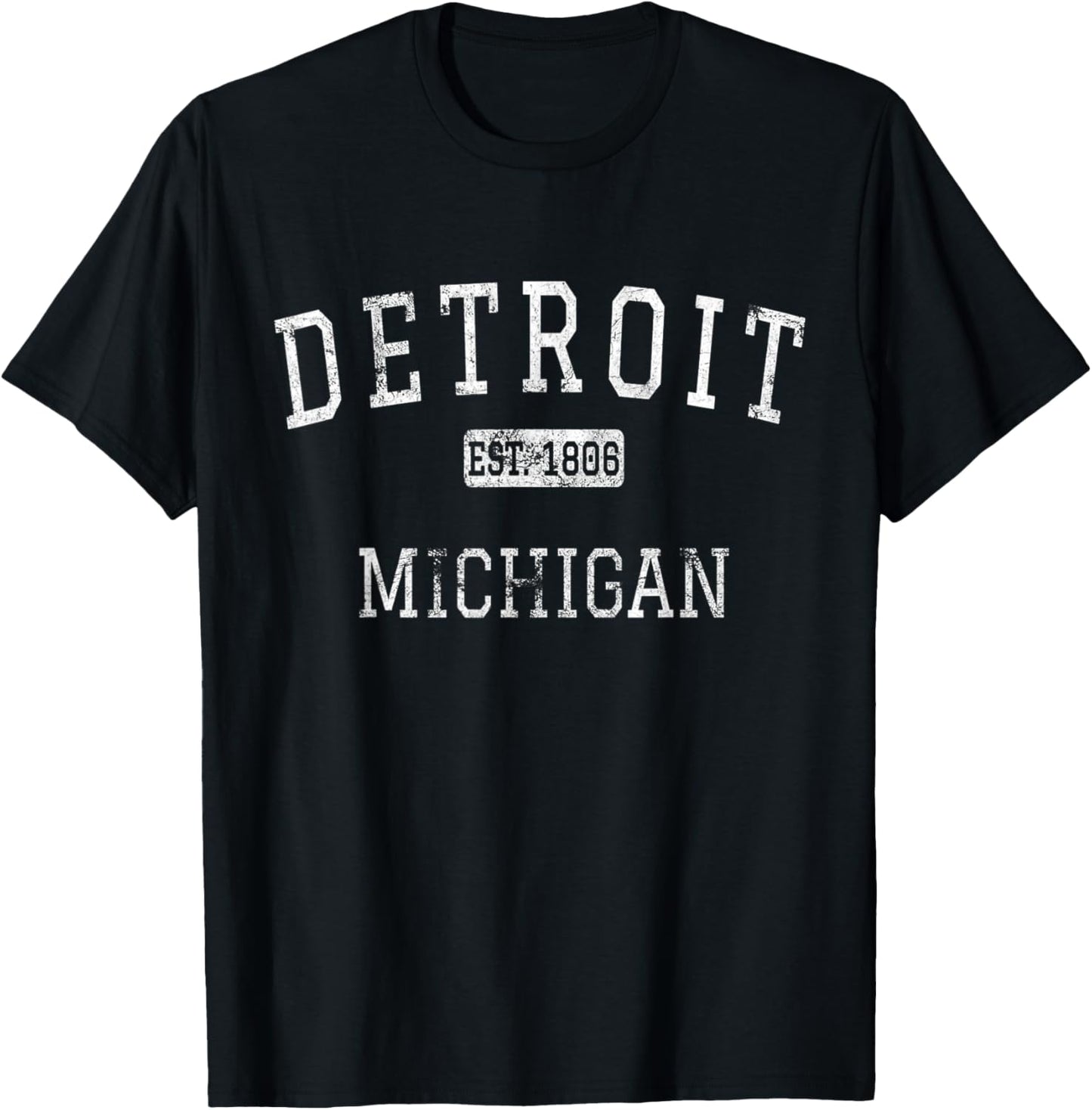 Detroit Michigan MI Vintage T-Shirt - T-Shirt | Black