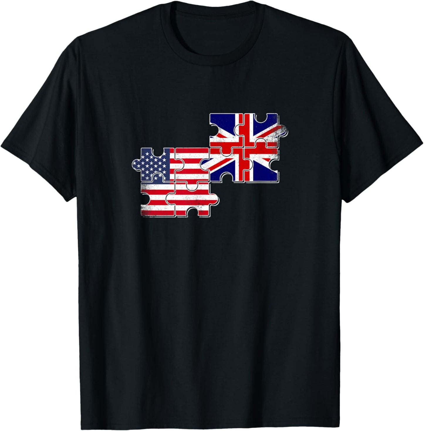 Great Britain USA Flag British Roots American T-Shirt - T-Shirt | Black