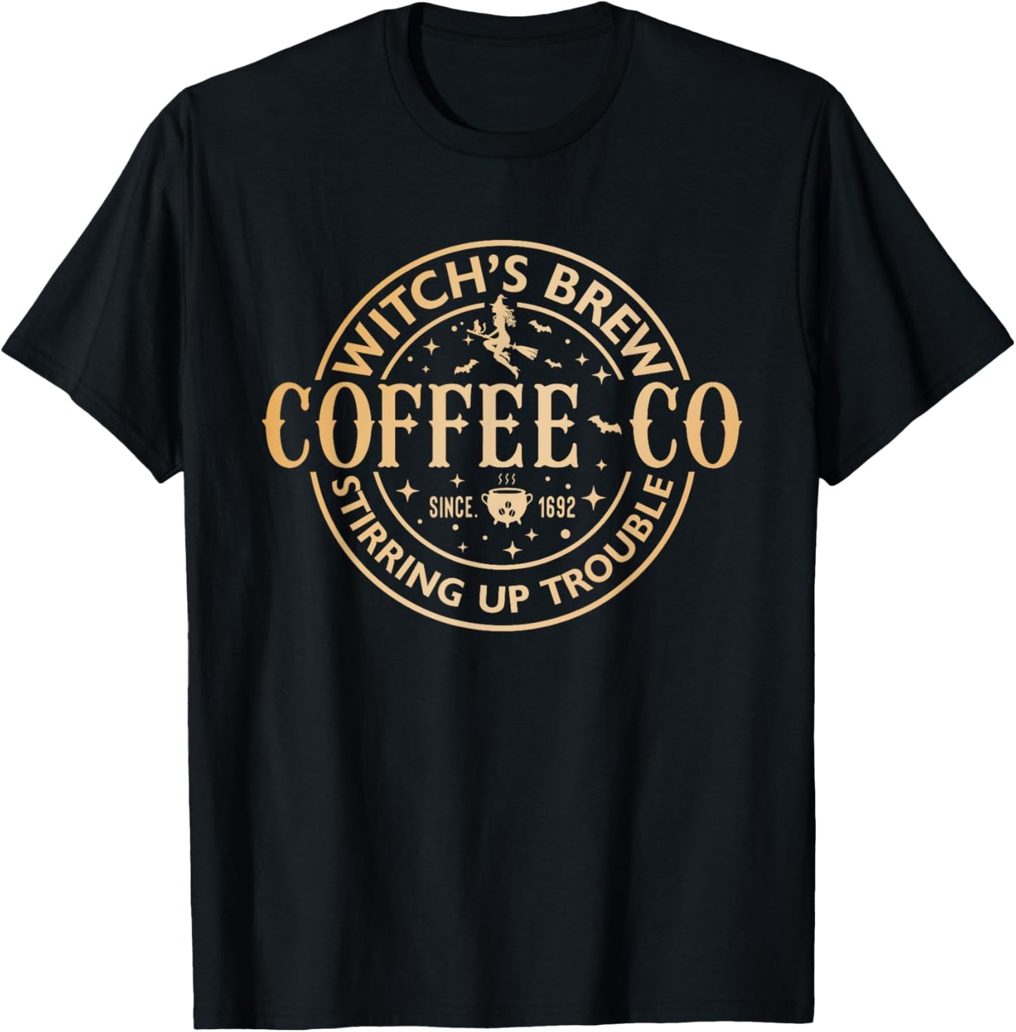 Witches Brew Coffee Co Halloween Witch Coffee Lovers T-Shirt - T-Shirt | Black
