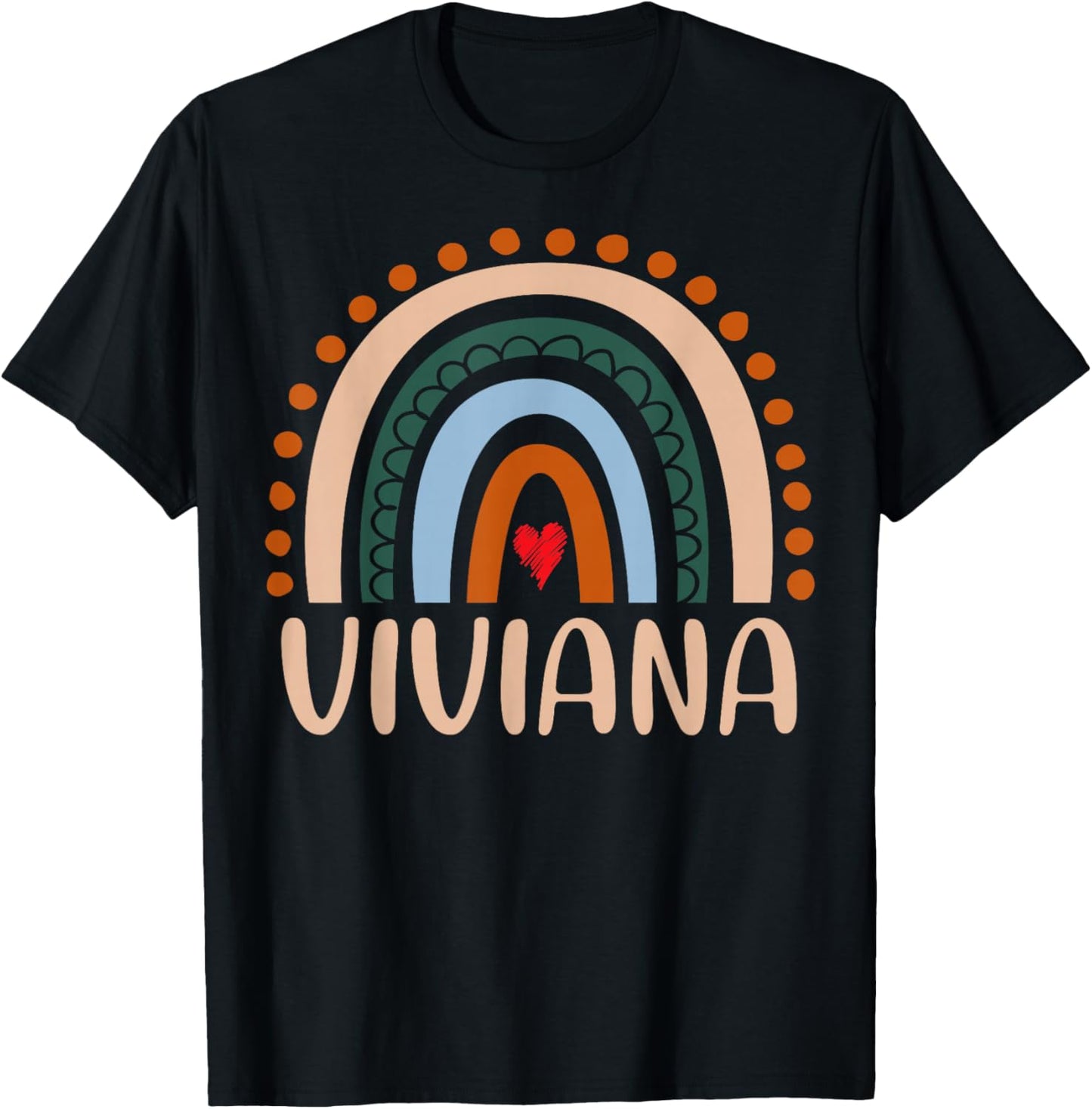 Viviana Name Personalized Funny Women Rainbow Viviana T-Shirt - T-Shirt | Black