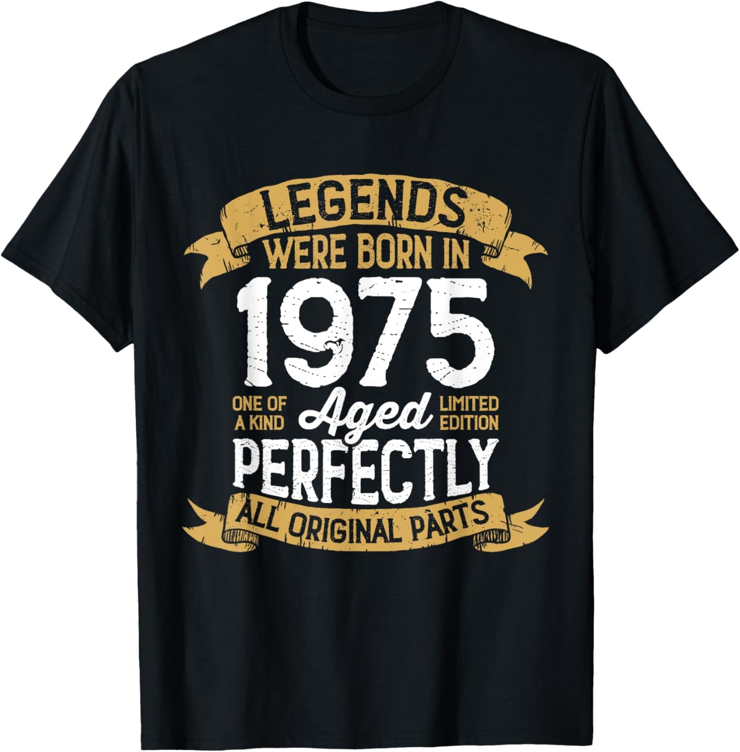 Vintage 1975 Birthday Men Women Legends Were Born in 1975 T-Shirt - T-Shirt | Black