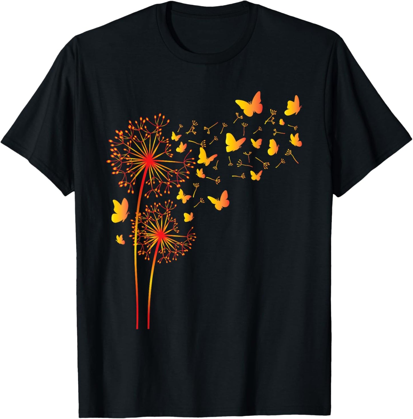 Butterflies Flowers - Butterfly Lover Entomology T-Shirt - T-Shirt | Black