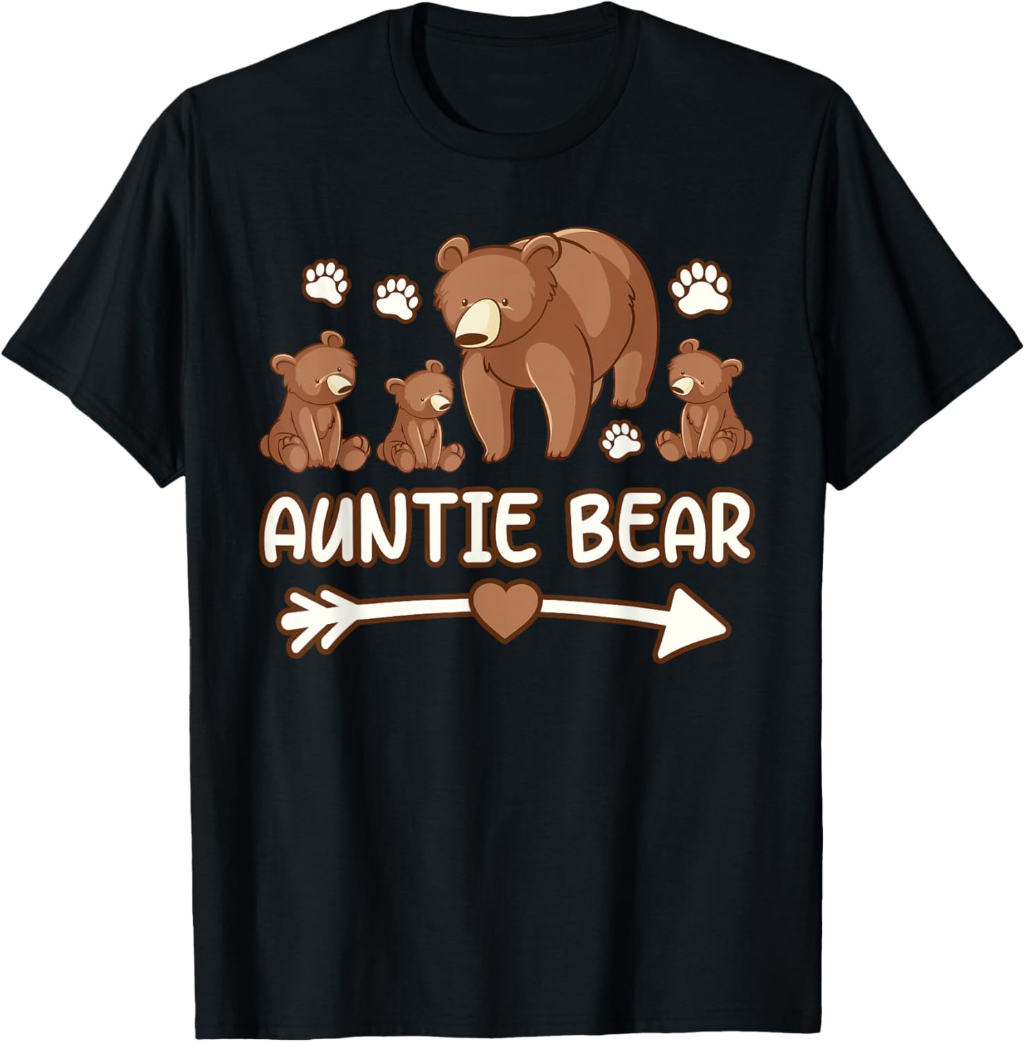 Auntie bear 3 cubs shirts, Auntie bear shirt T-Shirt - T-Shirt | Black
