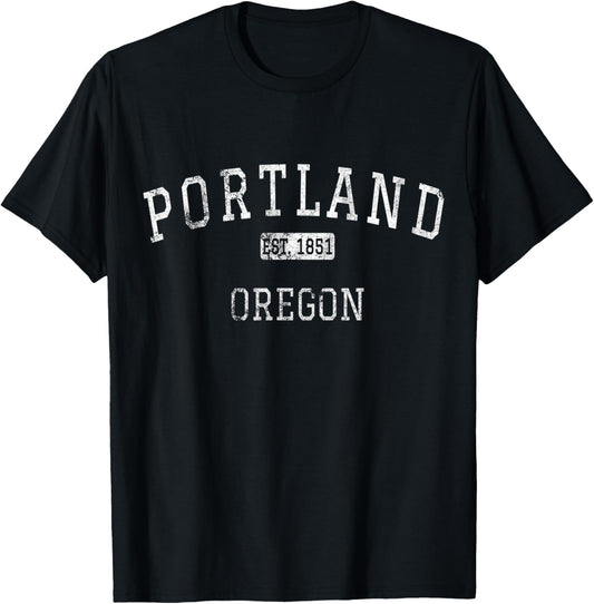 Portland Oregon Vintage , Black T-Shirt - T-Shirt | Black
