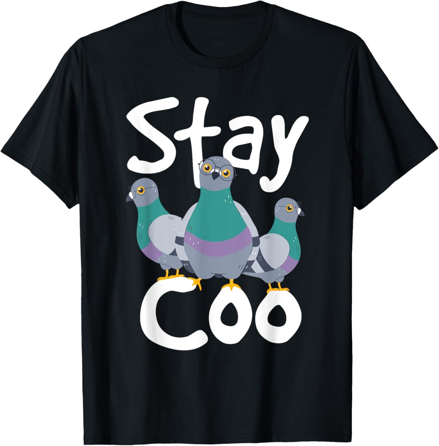 Stay Coo - Pigeon Racing Lover Bird Birdwatcher Birdwatching T-Shirt - T-Shirt | Black