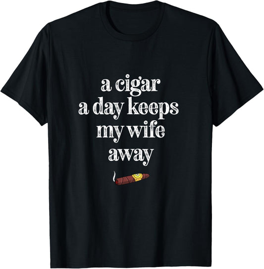 Cuban Cigar Funny Marriage Couple Smoker T-Shirt - T-Shirt | Black