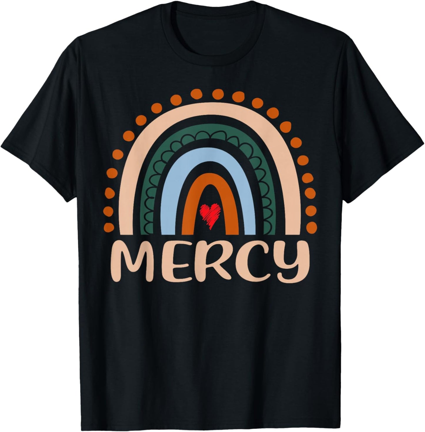 Mercy Name Personalized Funny Women Rainbow Mercy T-Shirt - T-Shirt | Black