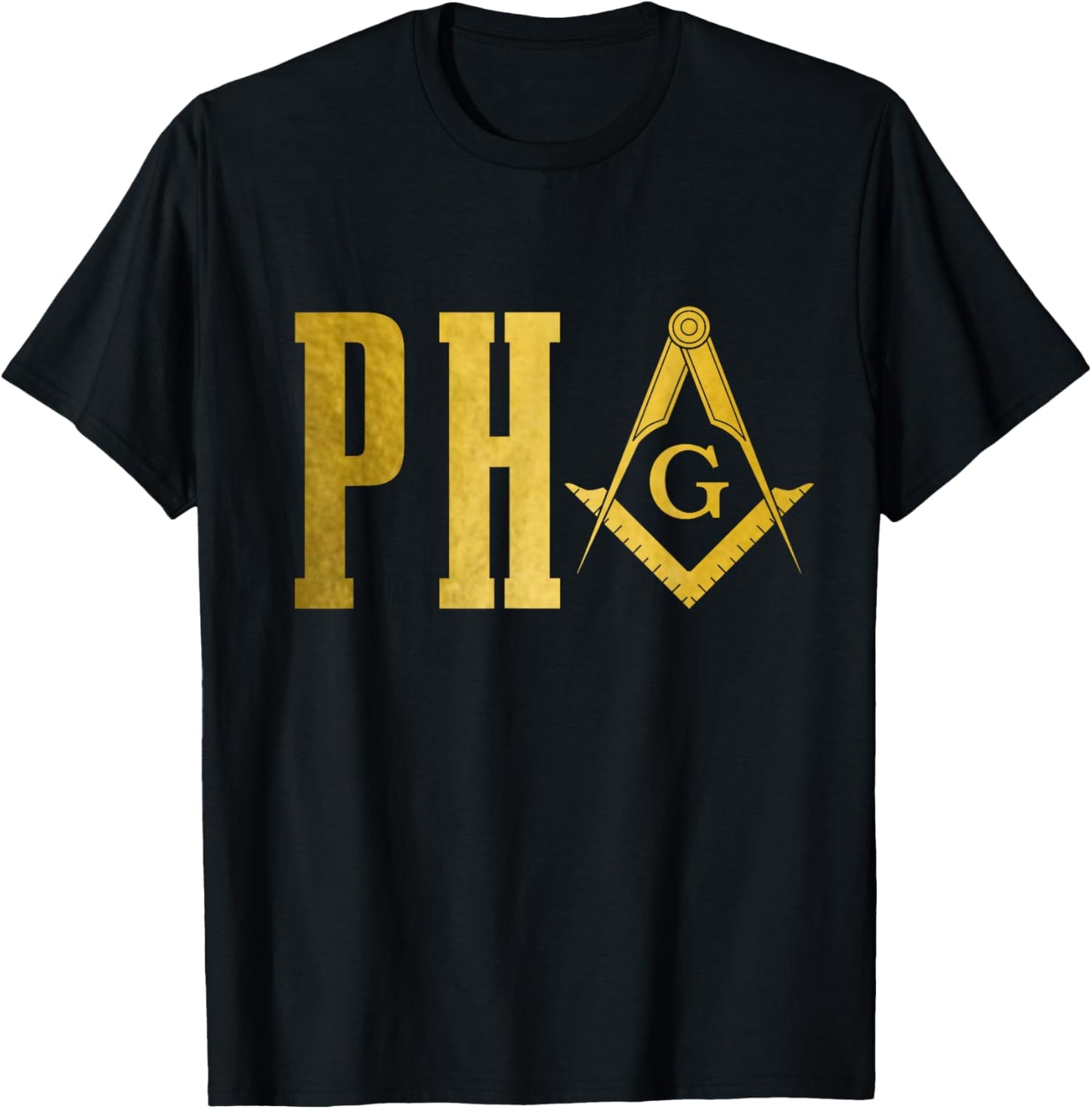 PHA Prince Hall Mason Freemason Masonic Square & Compass T-Shirt - T-Shirt | Black