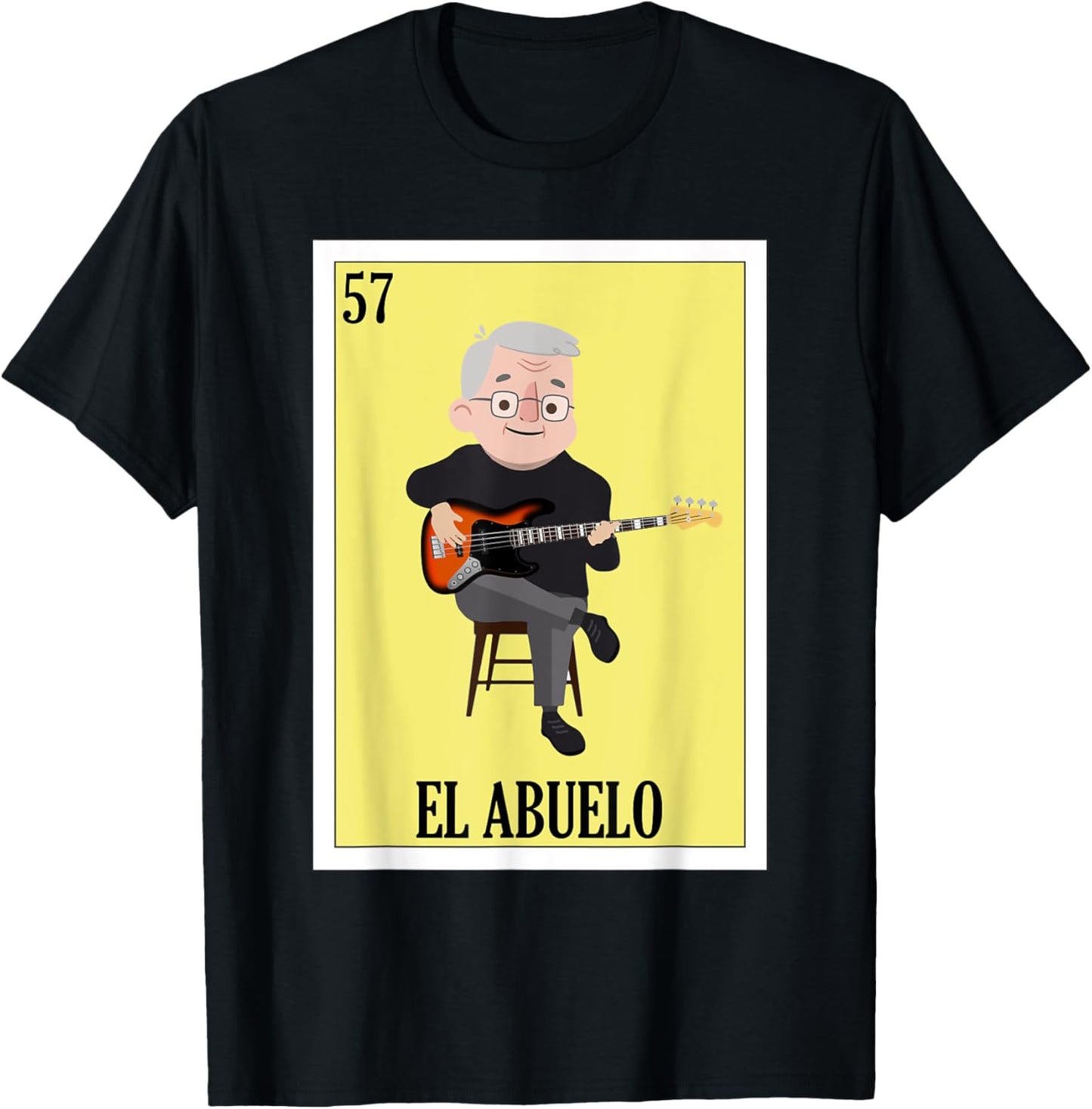 Funny Mexican Guitar Design for Grandpa - El Abuelo T-Shirt - T-Shirt | Black