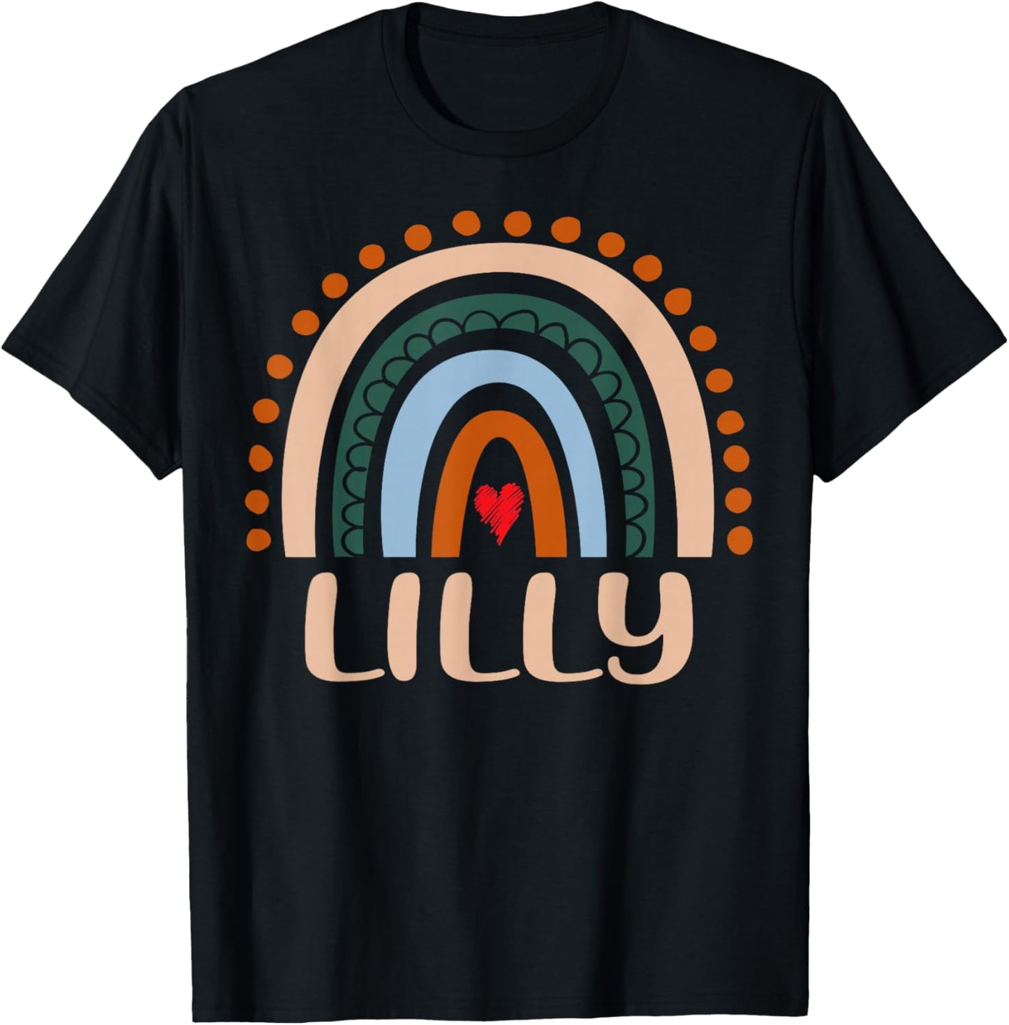Lilly Name Personalized Funny Women Rainbow Lilly T-Shirt - T-Shirt | Black