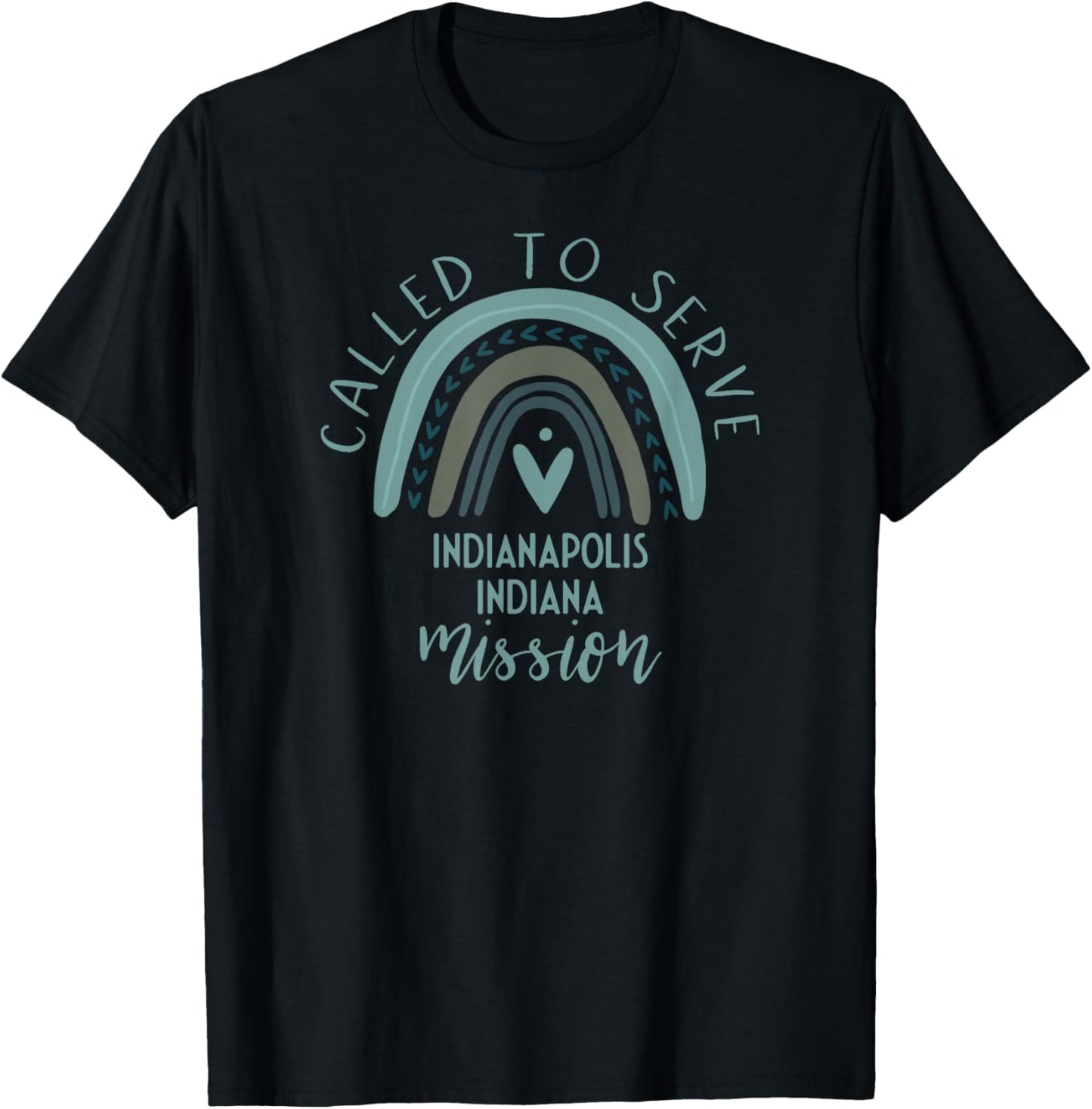 Called To Serve Boho Rainbow Indianapolis Indiana Mission T-Shirt - T-Shirt | Black