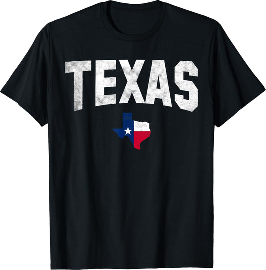 Texas State USA Distressed Flag Grunge Women Men Kids Texas T-Shirt - T-Shirt | Black