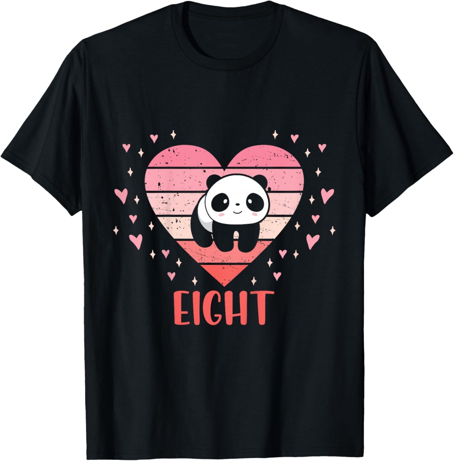 8 Year Old Cute Panda Birthday Girl 8th B-day T-Shirt - T-Shirt | Black