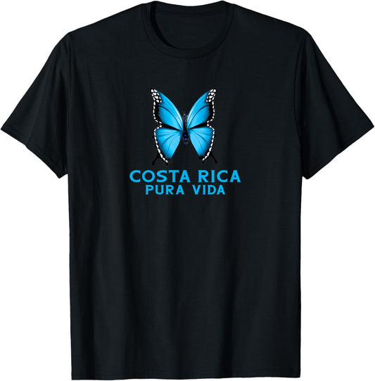 Blue Butterfly Costa Rica T-Shirt - T-Shirt | Black