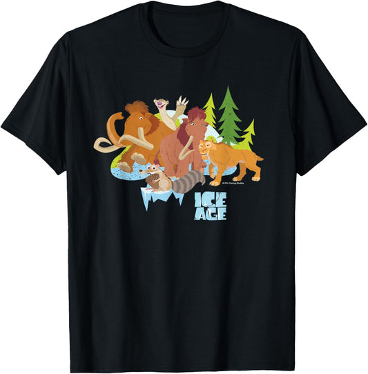 20th Century Fox Ice Age 20th Anniversary Exclusive -Adults , Black, Short Sleeve, Small T-Shirt - T-Shirt | Black