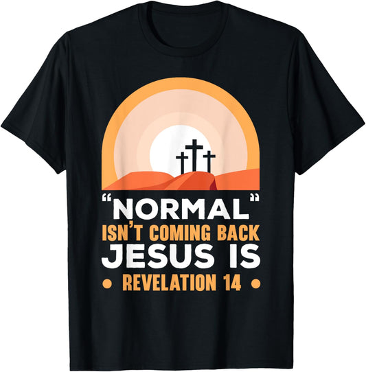Normal Isn't Coming Back Jesus Is Christian Believer T-Shirt - T-Shirt | Black