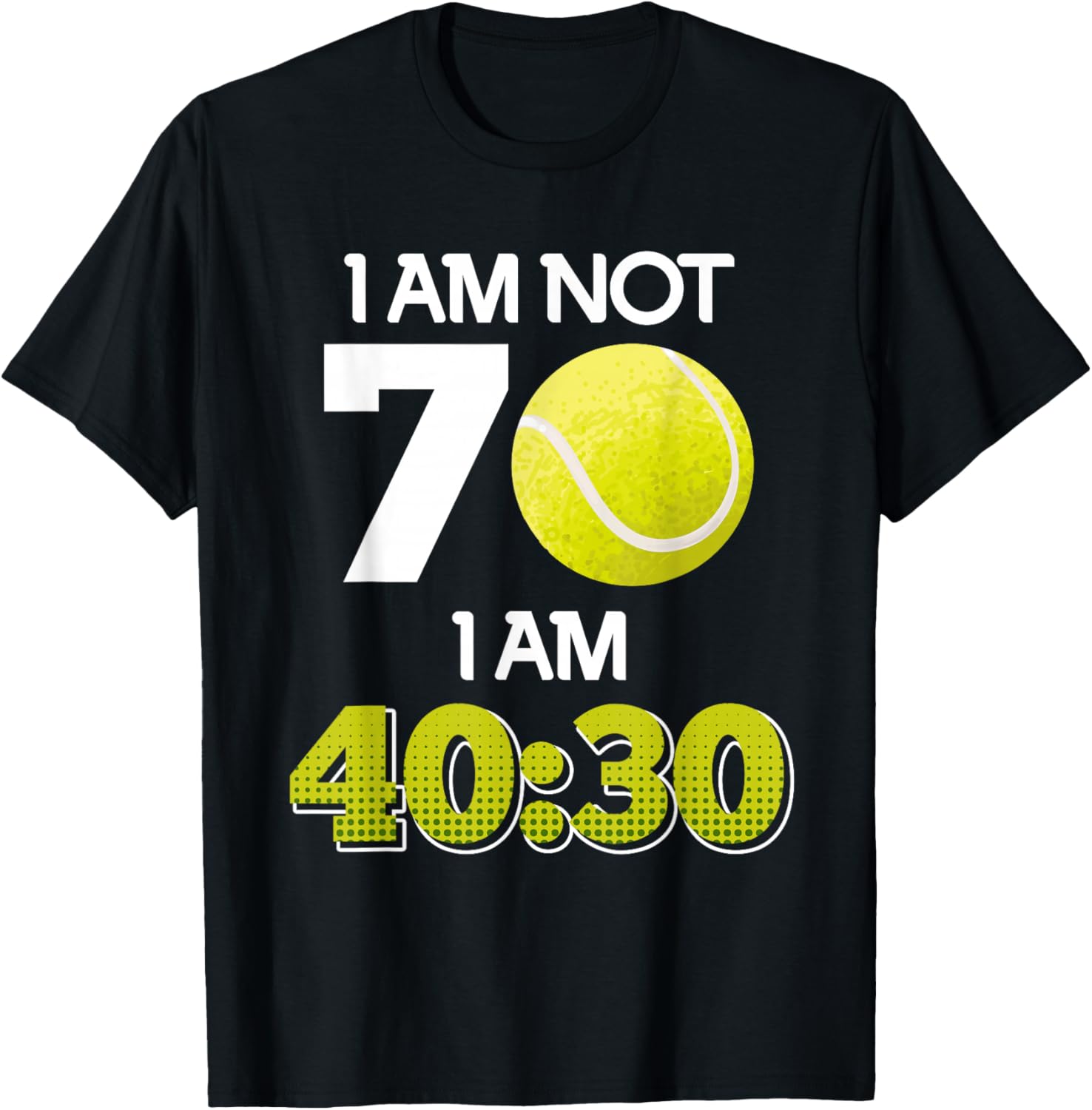Tennis Player 70 Years 70th Birthday 70 Years T-Shirt - T-Shirt | Black