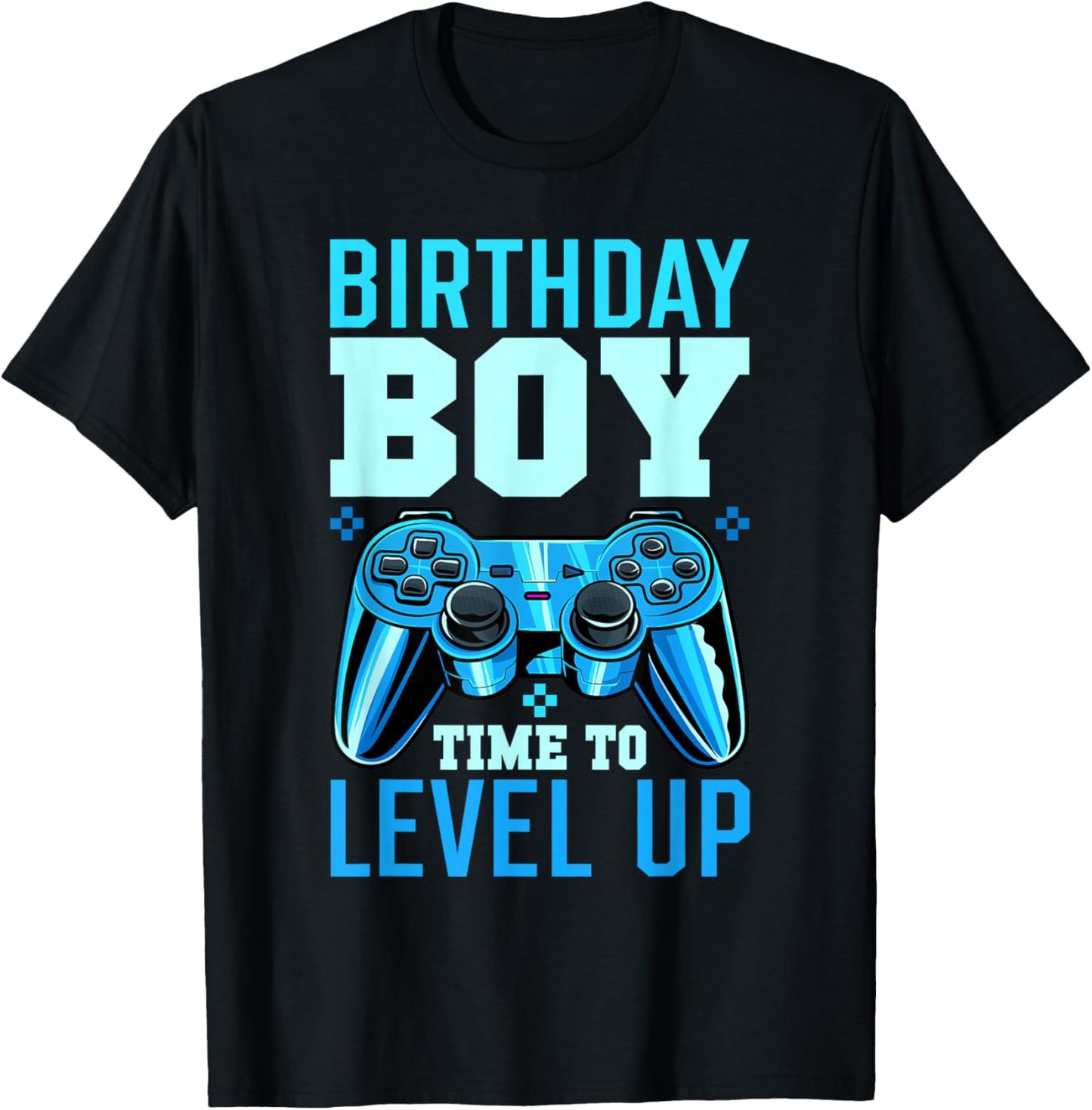 Level Up Birthday Boy Matching Gamer Party - Classic Fit, Black T-Shirt - T-Shirt | Black
