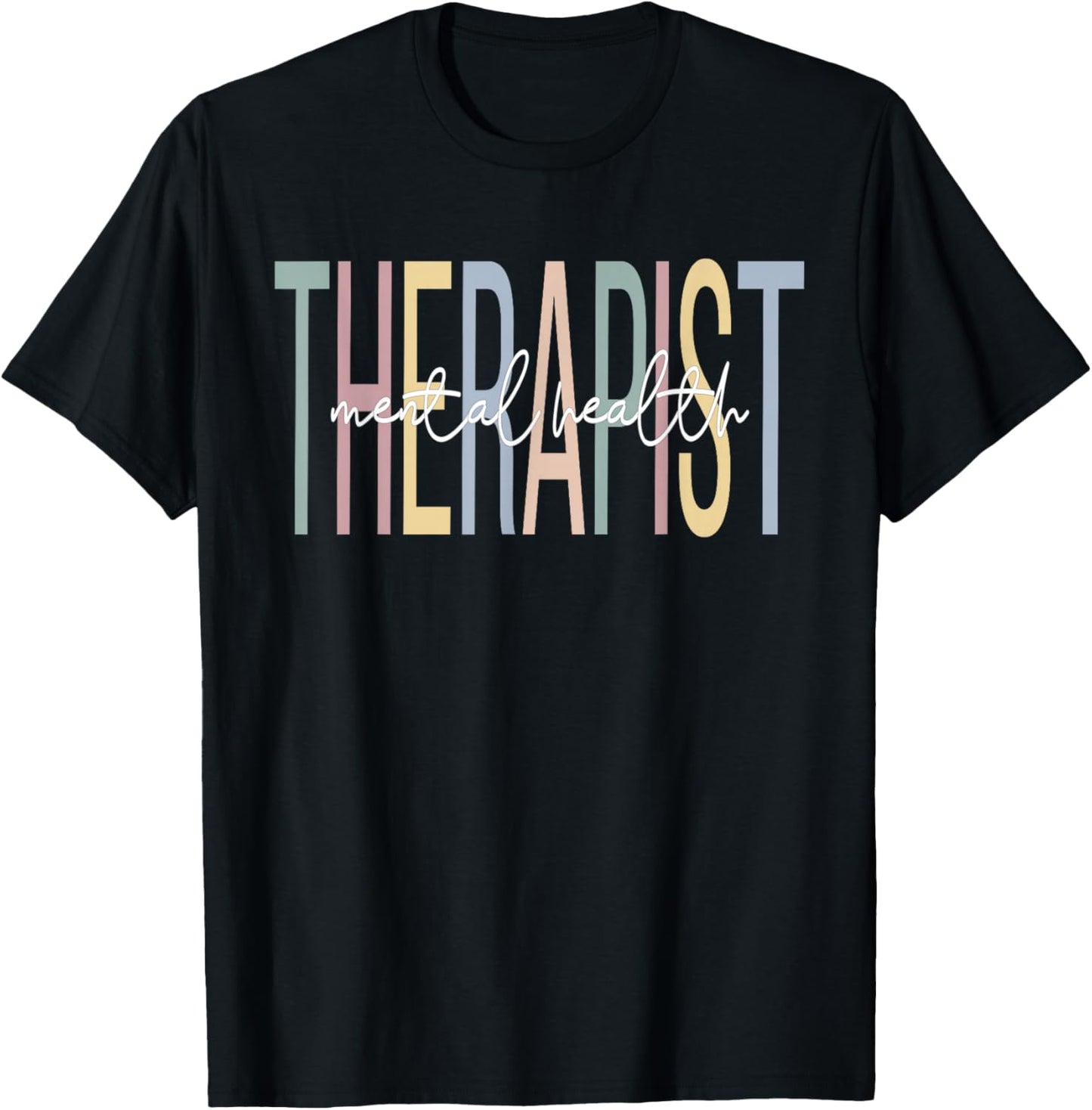 Mental Health Therapist Boho Mental Health Therapy T-Shirt - T-Shirt | Black