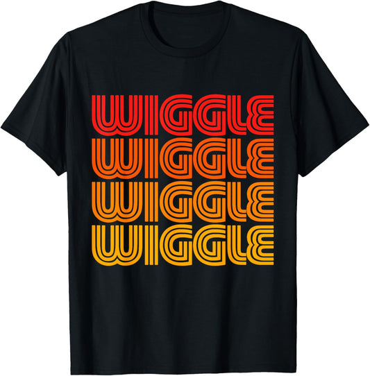 Wiggle Funny Cute Dance Movement Exercise Word 80s T-Shirt - T-Shirt | Black