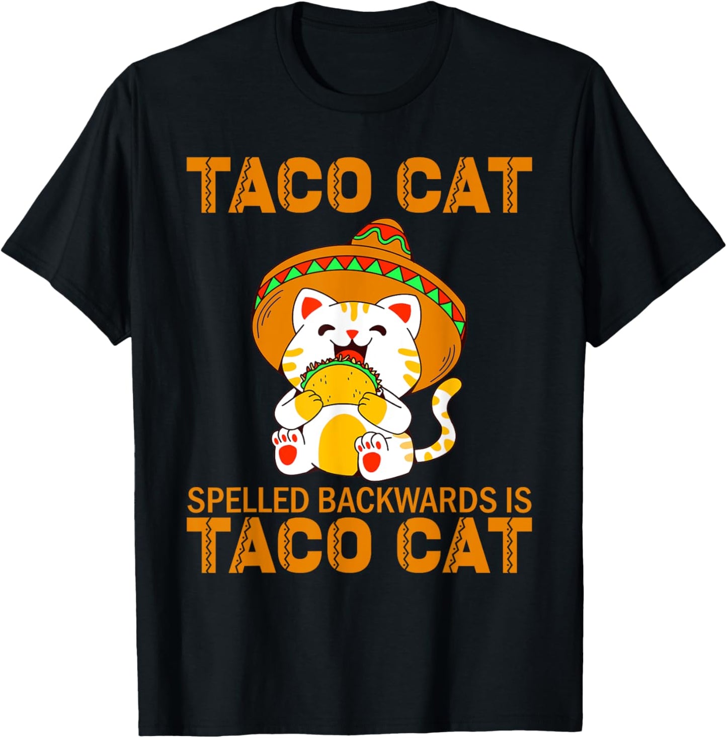 TacoCat for Kids Taco Cat Cinco de Mayo TacoCat Kids Cat T-Shirt - T-Shirt | Black