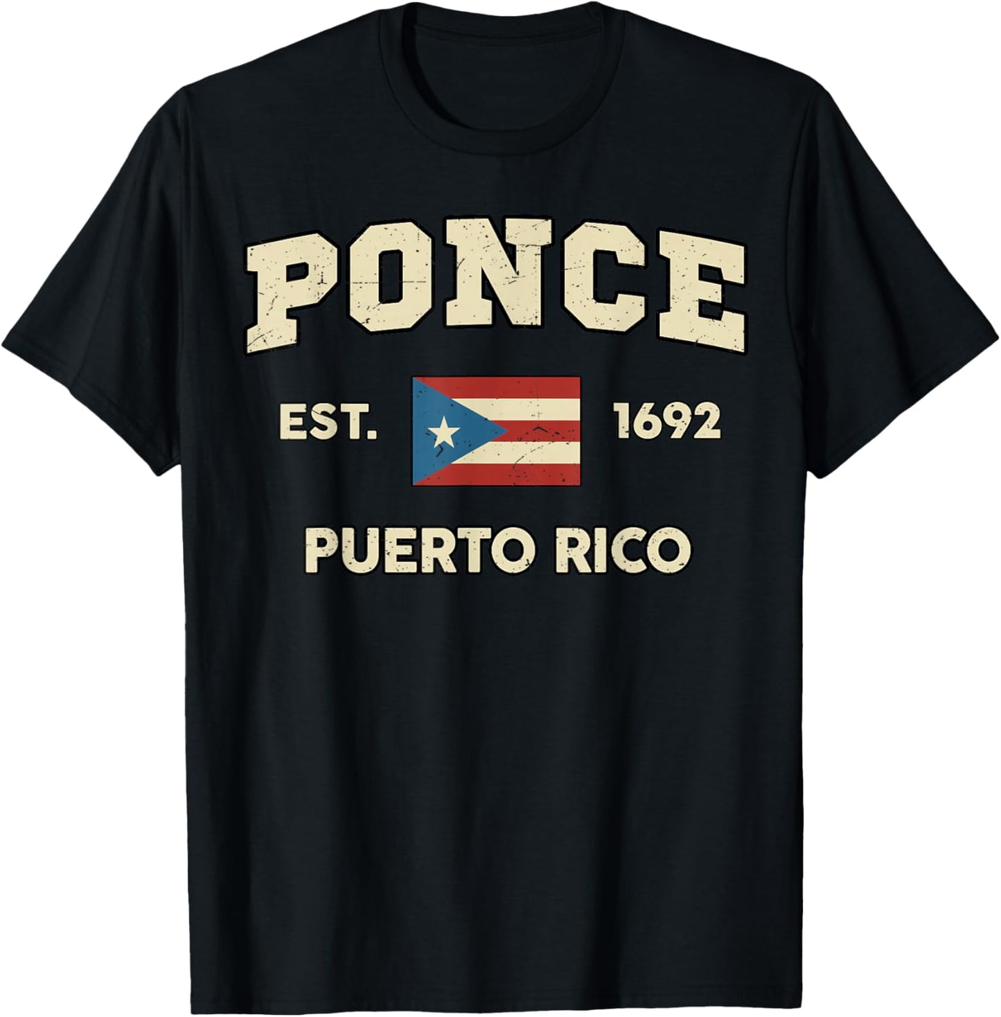 Ponce Puerto Rico Men Women Hispanic Heritage Rican Flag T-Shirt - T-Shirt | Black