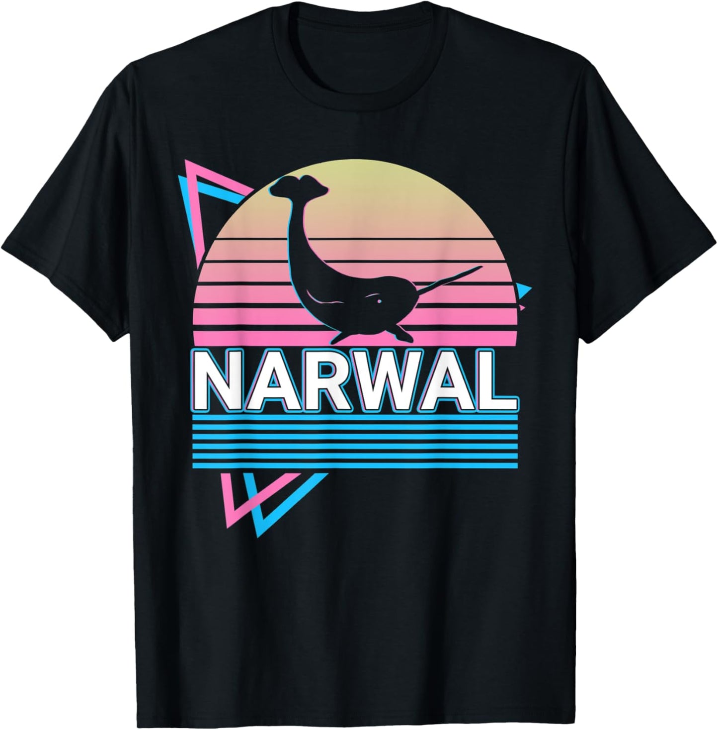 Narwal Retro T-Shirt - T-Shirt | Black