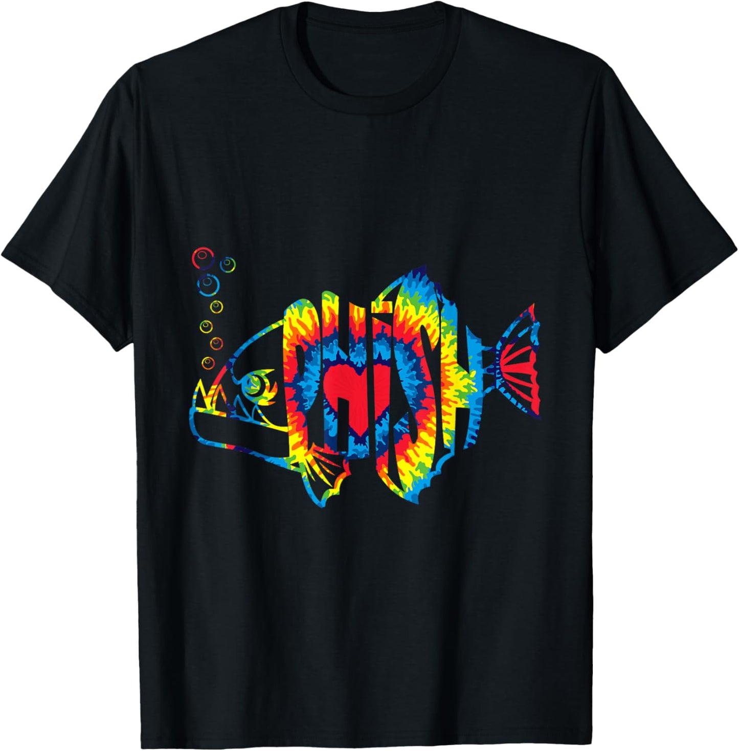Colorful Phish-Jam, Tie-Dye For Fisherman, Fish Outfits T-Shirt - T-Shirt | Black