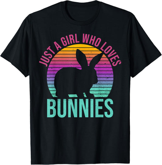 Rabbit Owners Just A Girl Who Loves Bunnies Rabbit Lovers T-Shirt - T-Shirt | Black