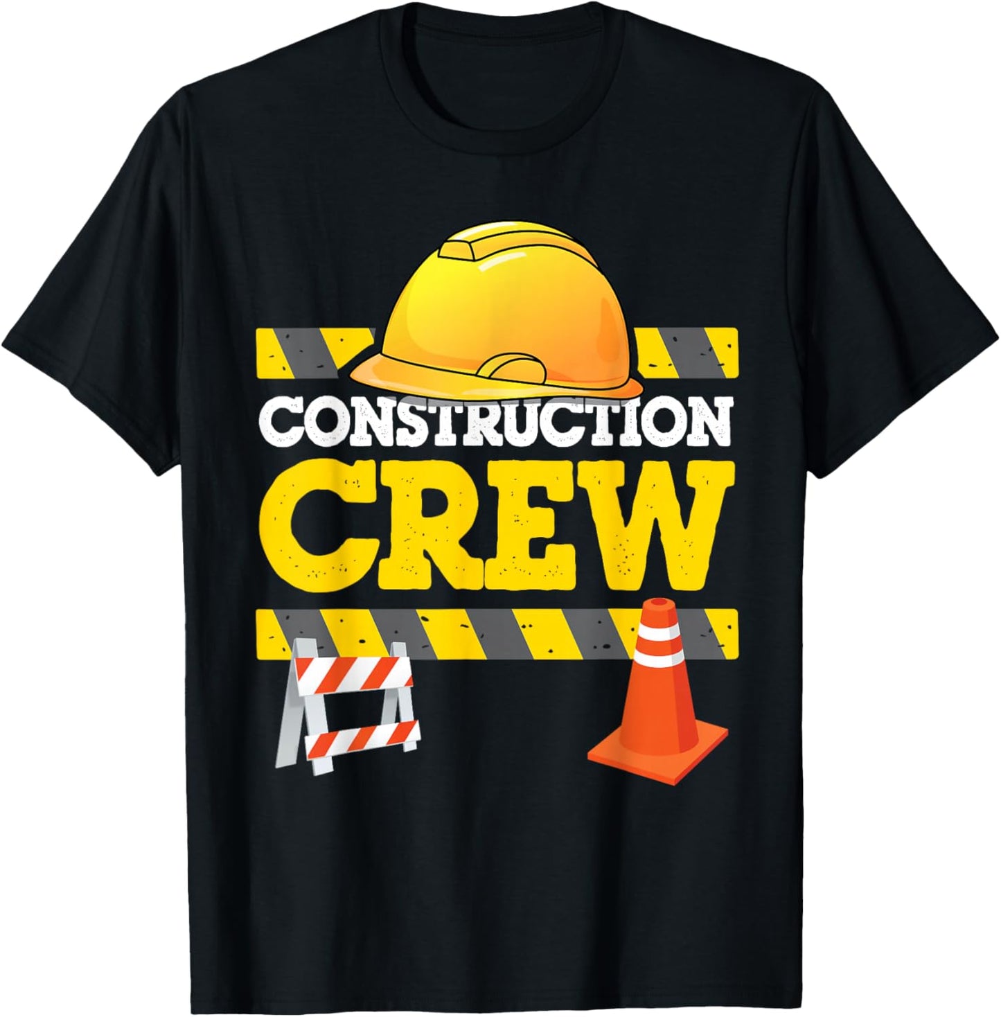 Boys Birthday Construction Crew Kids Party Group Matching T-Shirt - T-Shirt | Black