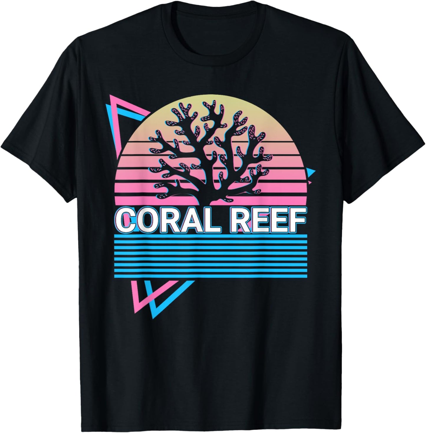 Coral Reef Retro T-Shirt - T-Shirt | Black