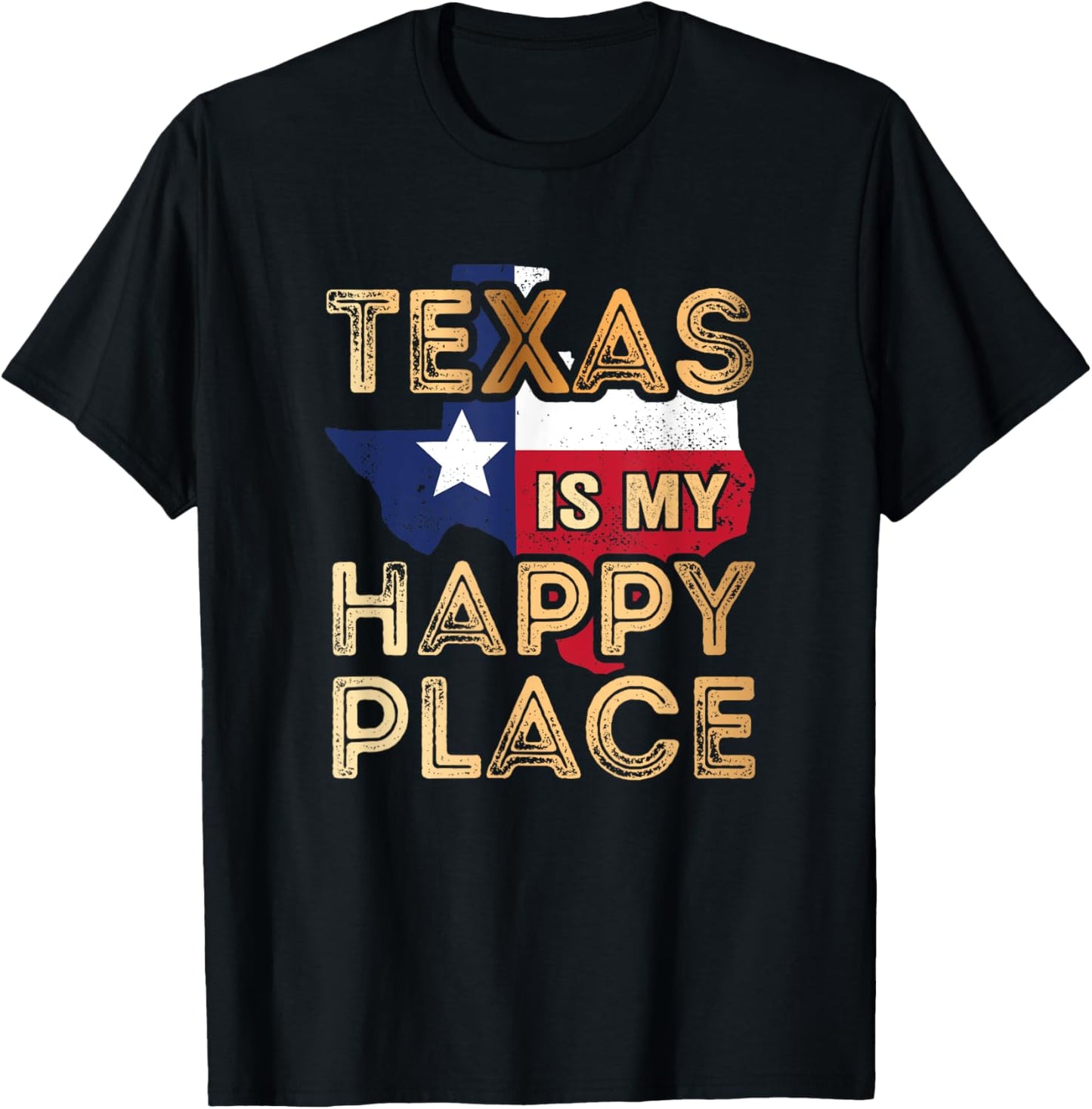Texas is my Happy Place T-Shirt - T-Shirt | Black