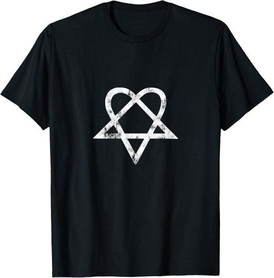 Opium Heart Pentagram Streetwear T-Shirt - T-Shirt | Black
