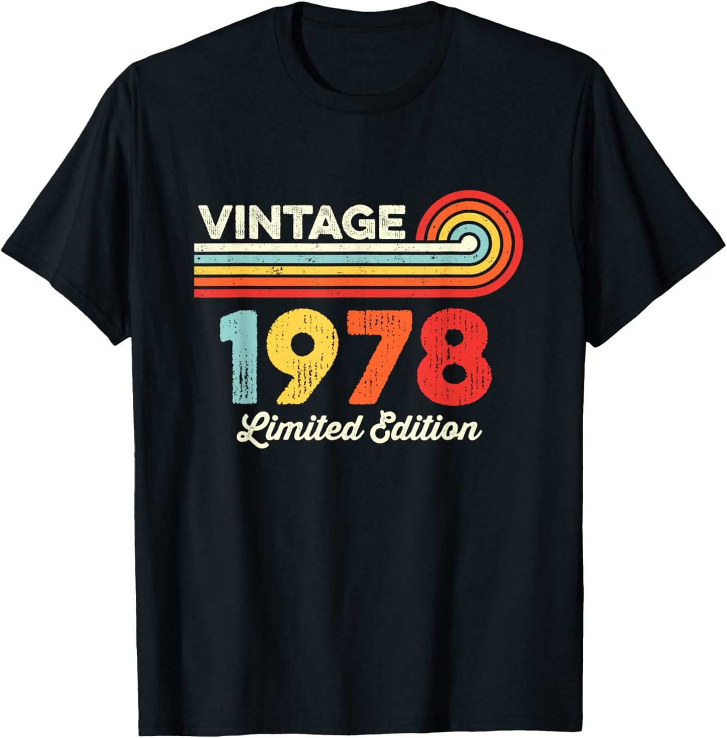 Vintage 1978 Birthday Limited Edition Men Women Born in 1978 T-Shirt - T-Shirt | Black