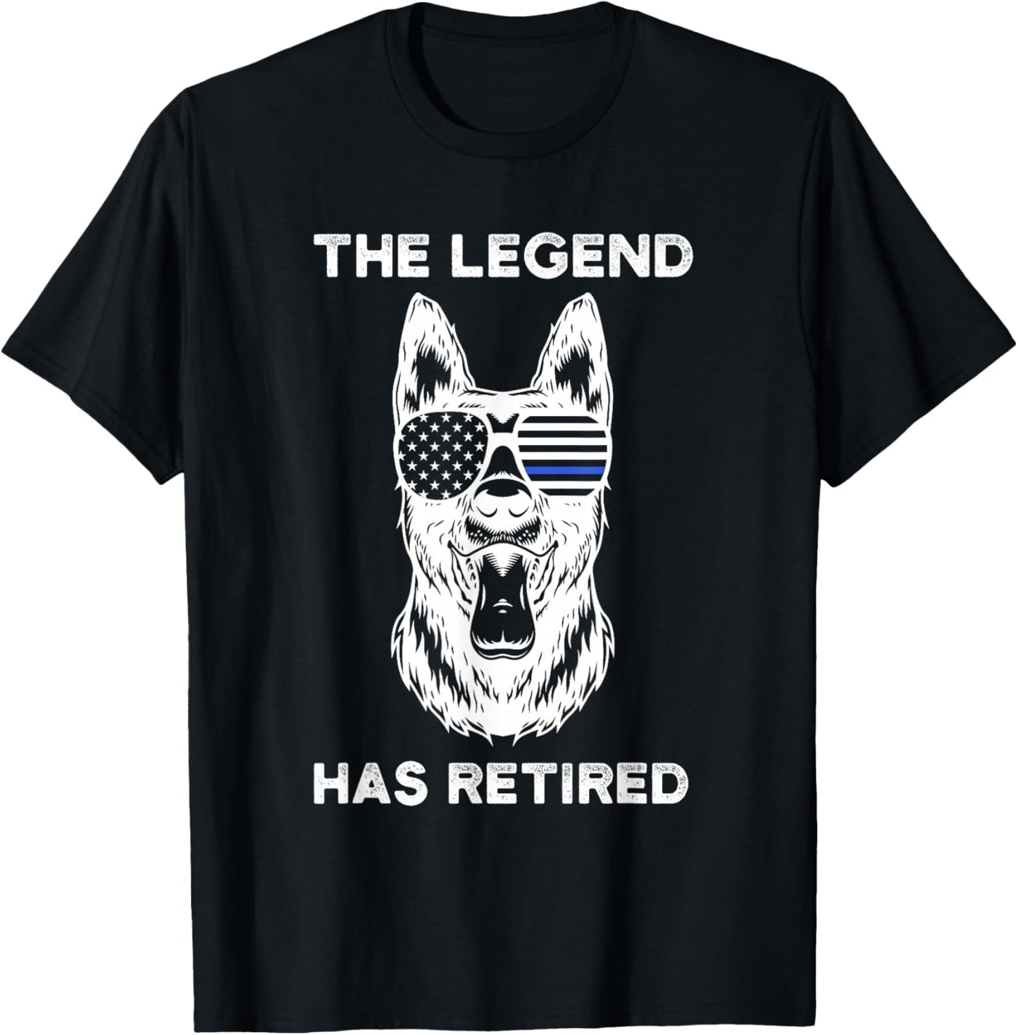 The Legend Has Retired Police Dog K-9 T-Shirt - T-Shirt | Black