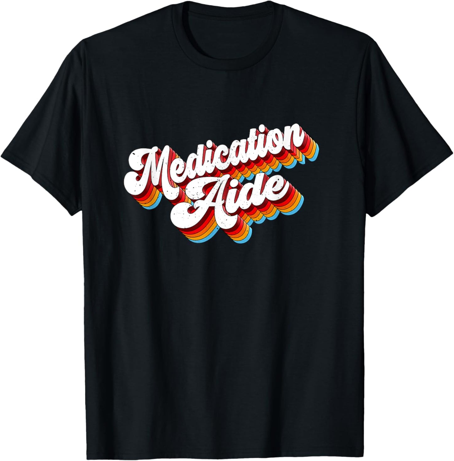 Medication Aide Job Appreciation Retro T-Shirt - T-Shirt | Black
